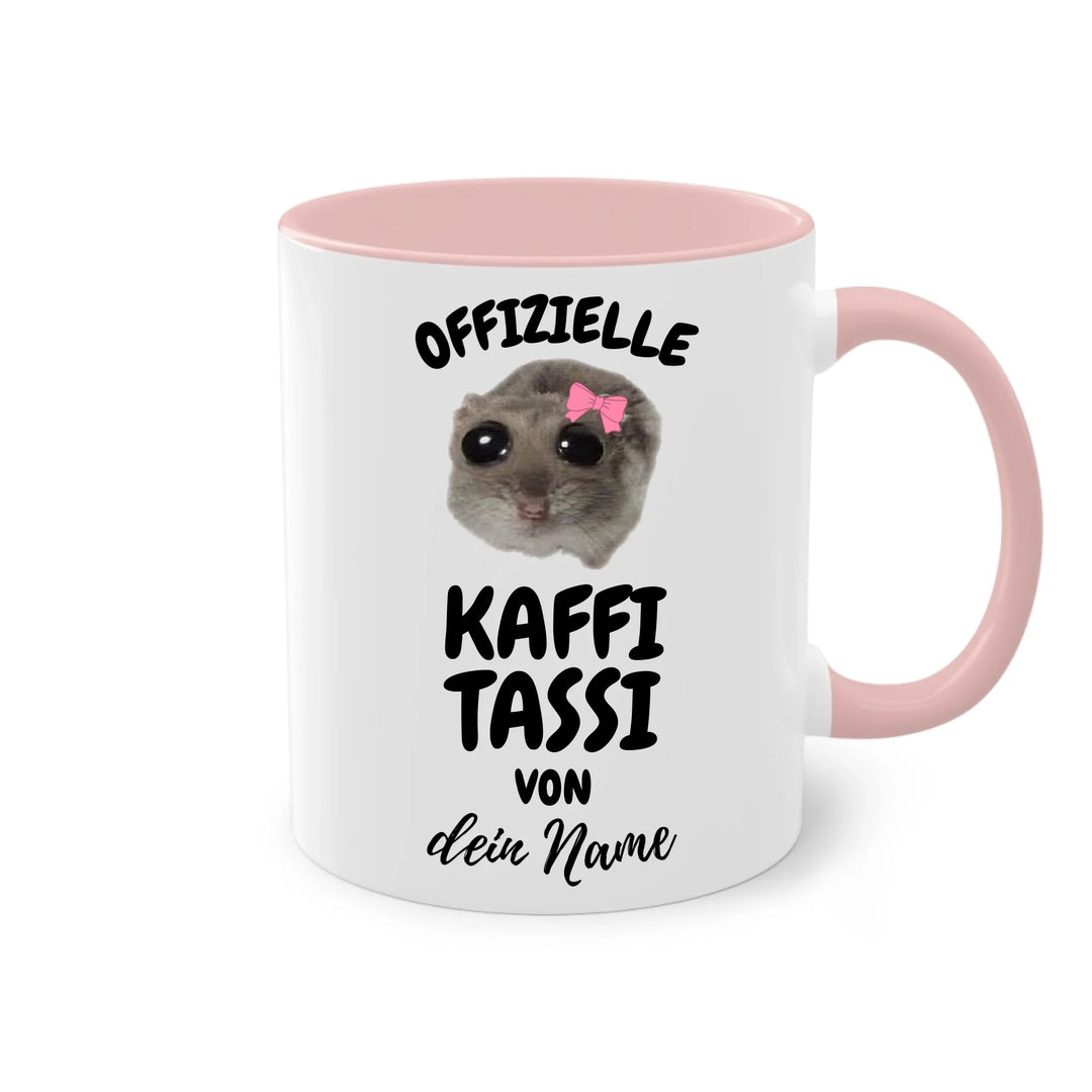 Offizielle Kaffi Tassi - personalisierbar mit Name - Sad Hamster Hamsti Design
