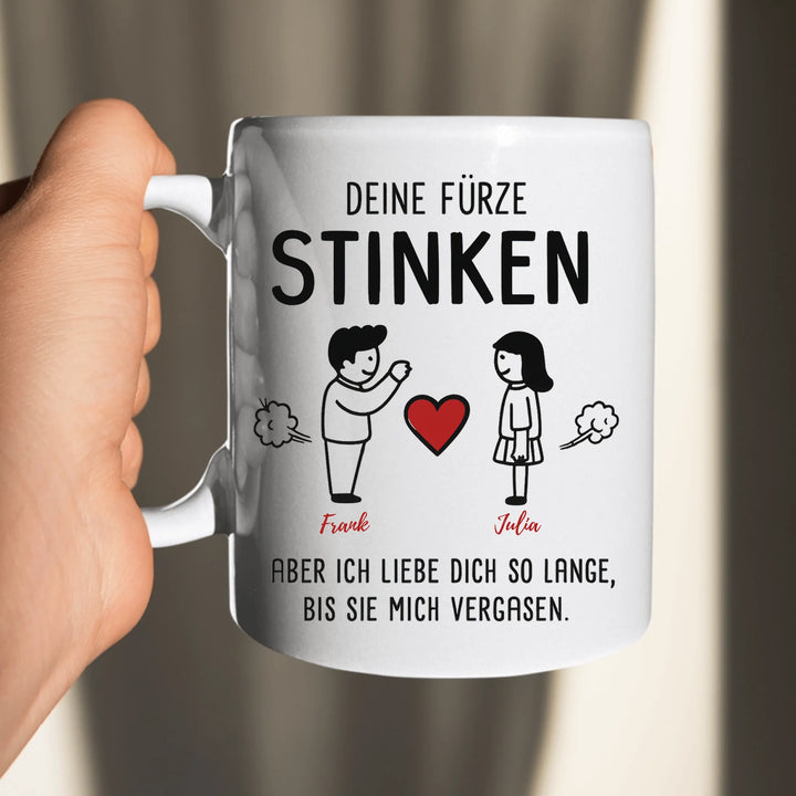 Deine Fürze stinken - Tasse - personalisierbar mit Name