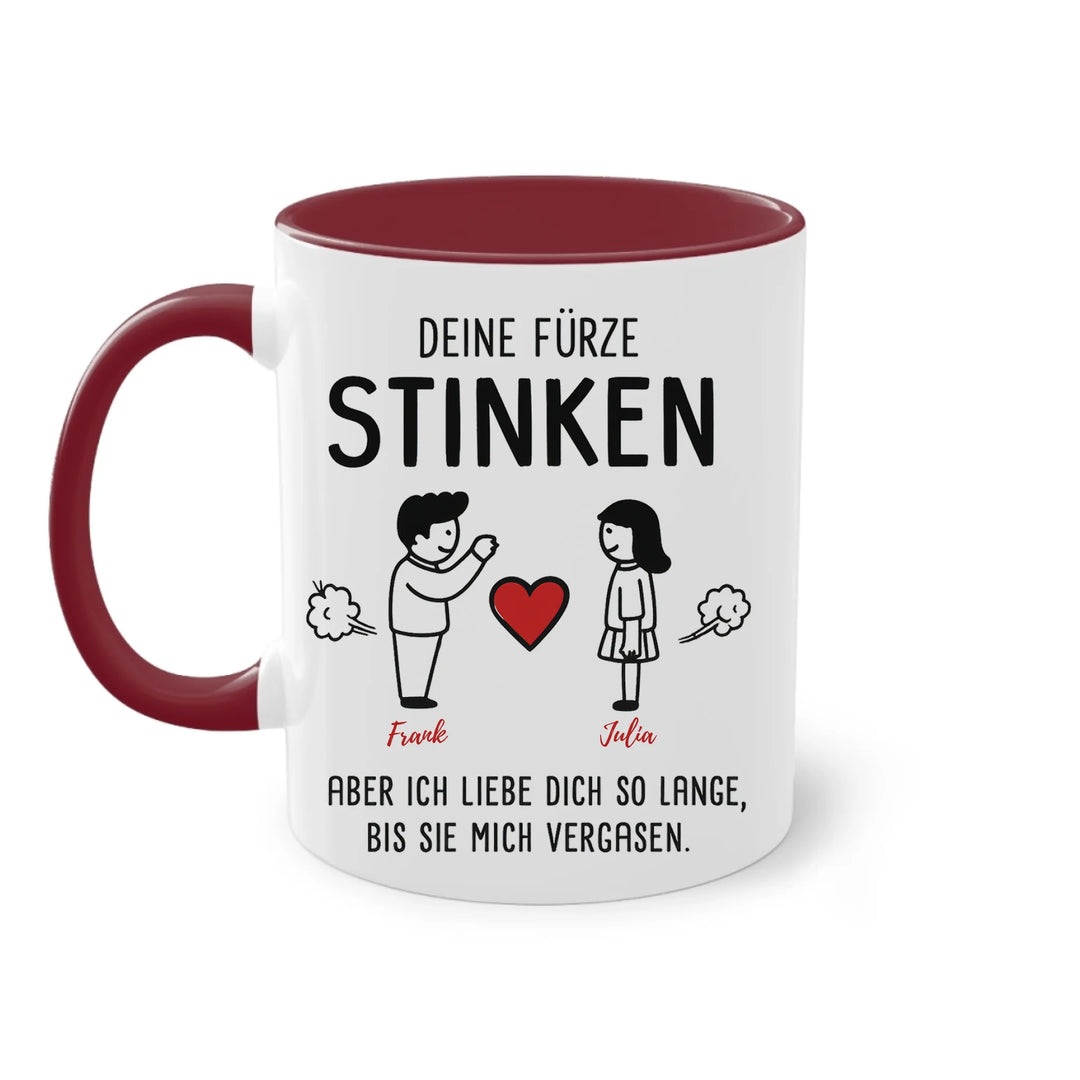 Deine Fürze stinken - Tasse - personalisierbar mit Name