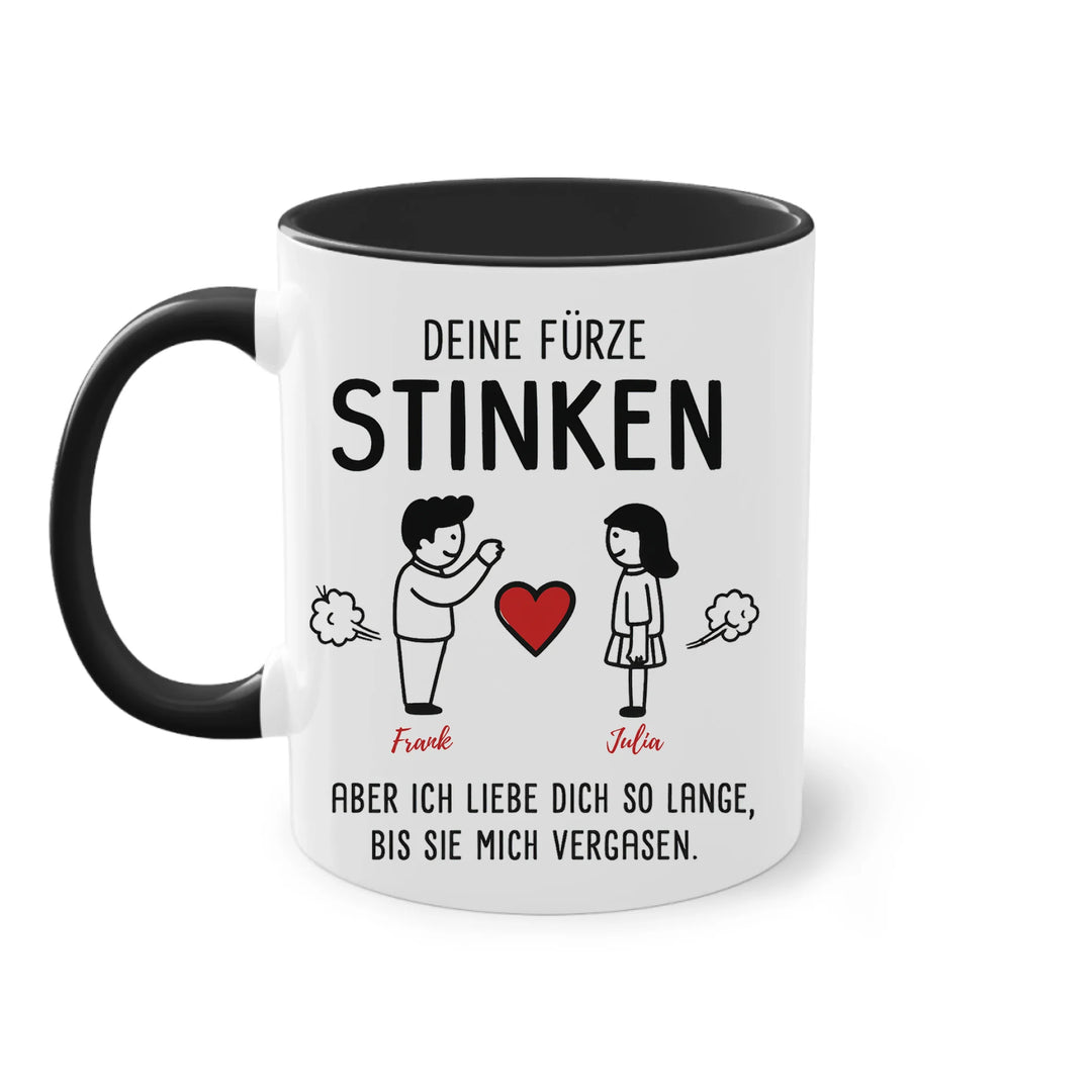 Deine Fürze stinken - Tasse - personalisierbar mit Name