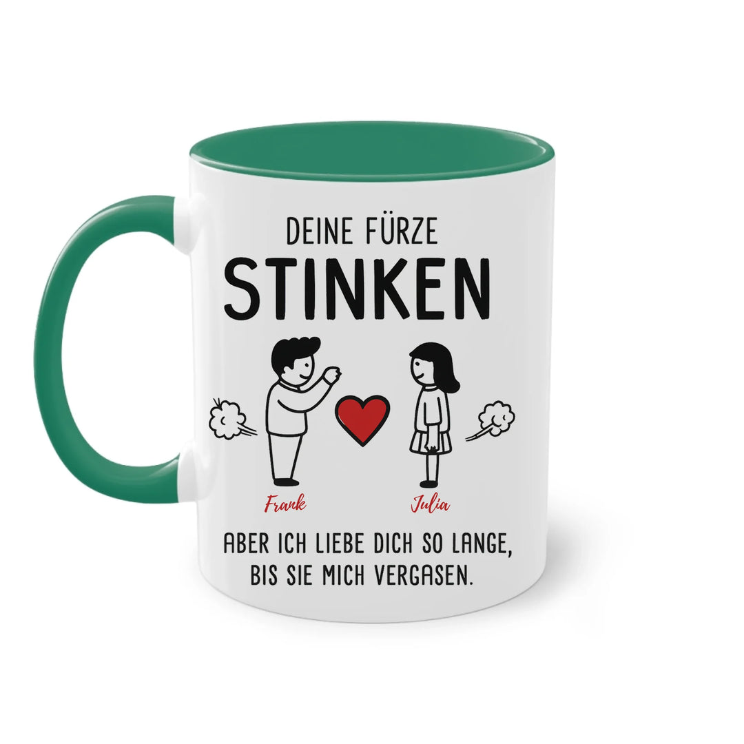 Deine Fürze stinken - Tasse - personalisierbar mit Name
