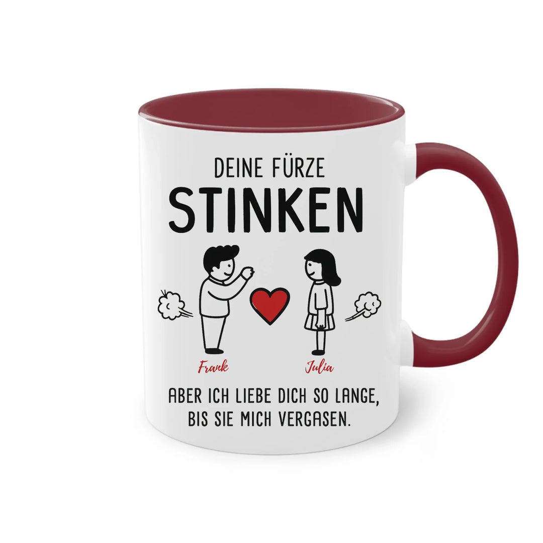 Deine Fürze stinken - Tasse - personalisierbar mit Name