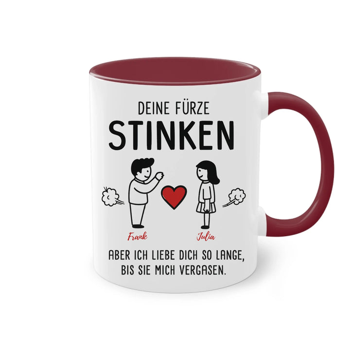 Deine Fürze stinken - Tasse - personalisierbar mit Name