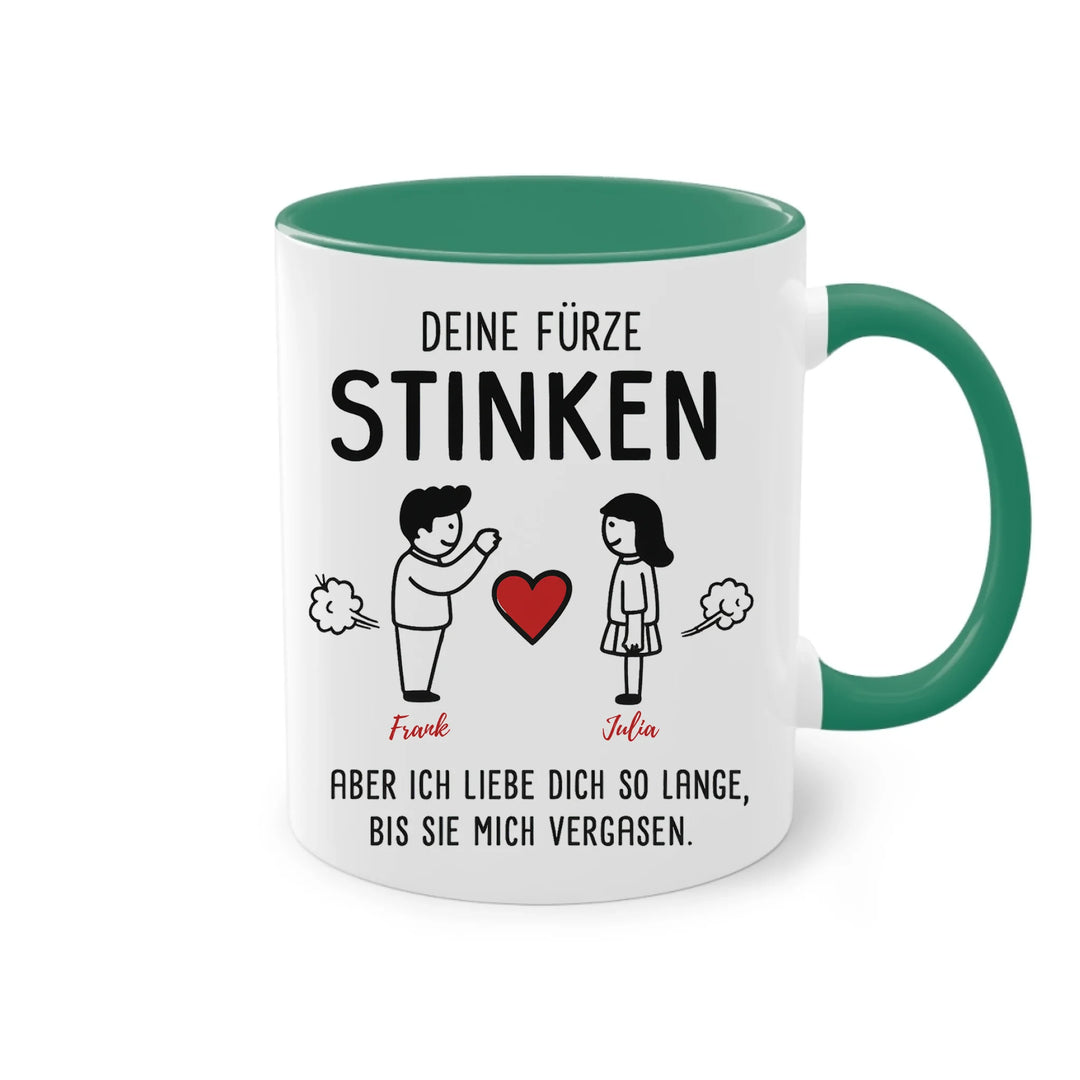 Deine Fürze stinken - Tasse - personalisierbar mit Name