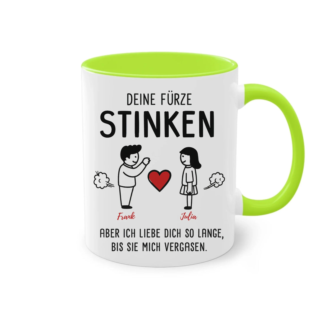 Deine Fürze stinken - Tasse - personalisierbar mit Name
