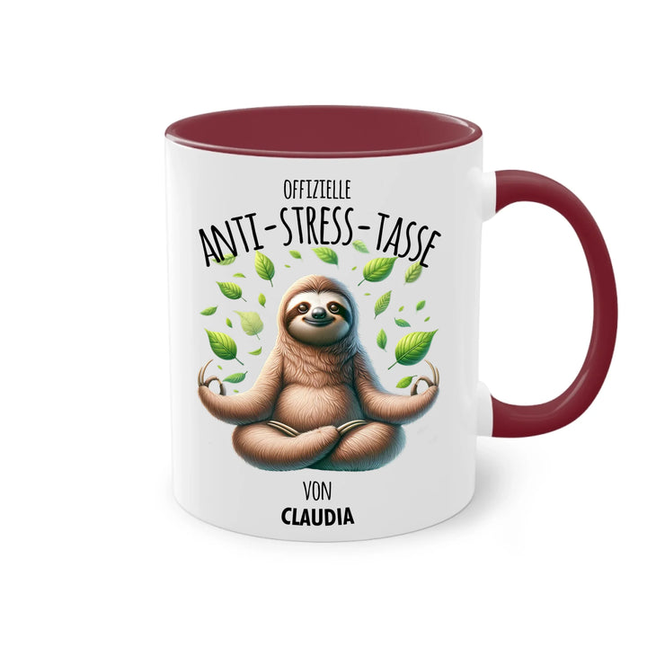 Offizielle Anti-Stress-Tasse - personalisierbar mit Name und chilligen Tieren - tolles individuelles Geschenk