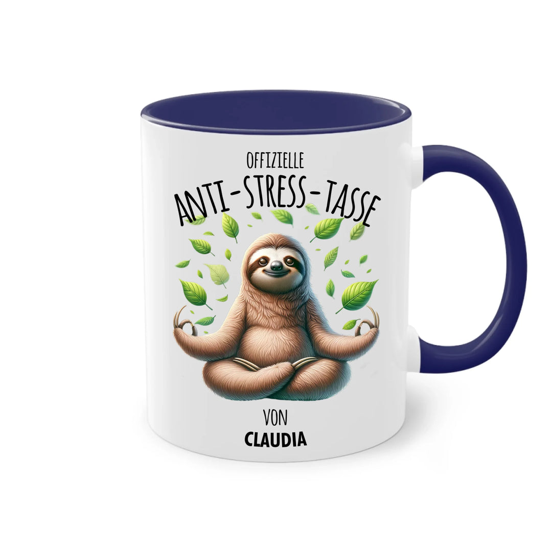 Offizielle Anti-Stress-Tasse - personalisierbar mit Name und chilligen Tieren - tolles individuelles Geschenk