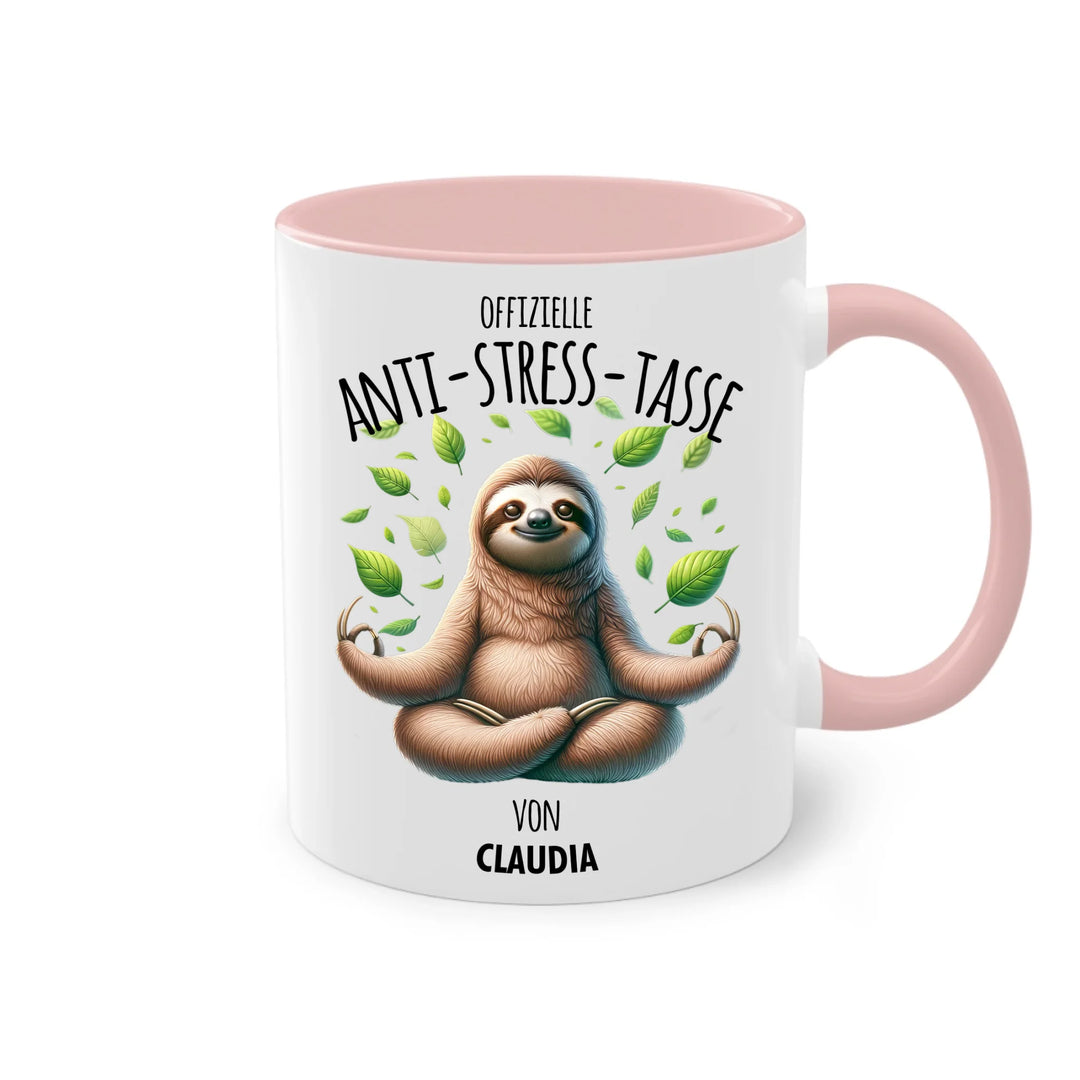 Offizielle Anti-Stress-Tasse - personalisierbar mit Name und chilligen Tieren - tolles individuelles Geschenk