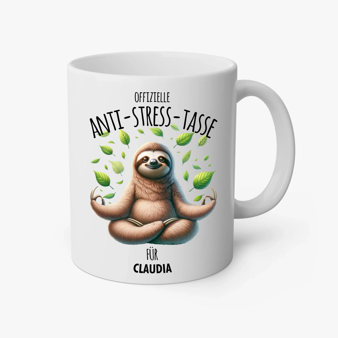 Offizielle Anti-Stress-Tasse - personalisierbar mit Name und chilligen Tieren - Geschenk Edition - Words on Shirts