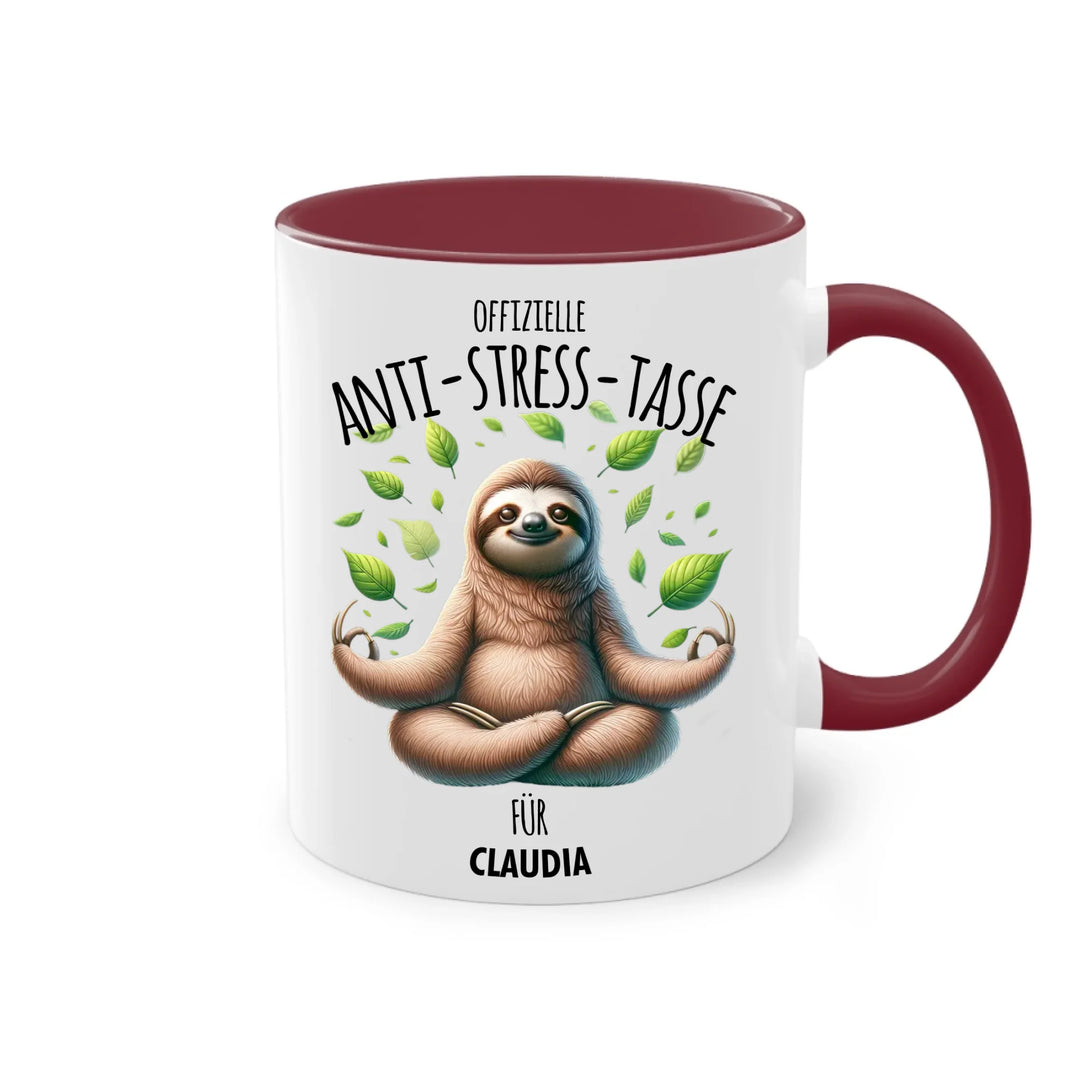 Offizielle Anti-Stress-Tasse - personalisierbar mit Name und chilligen Tieren - Geschenk Edition - Words on Shirts