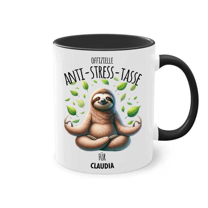 Offizielle Anti-Stress-Tasse - personalisierbar mit Name und chilligen Tieren - Geschenk Edition - Words on Shirts