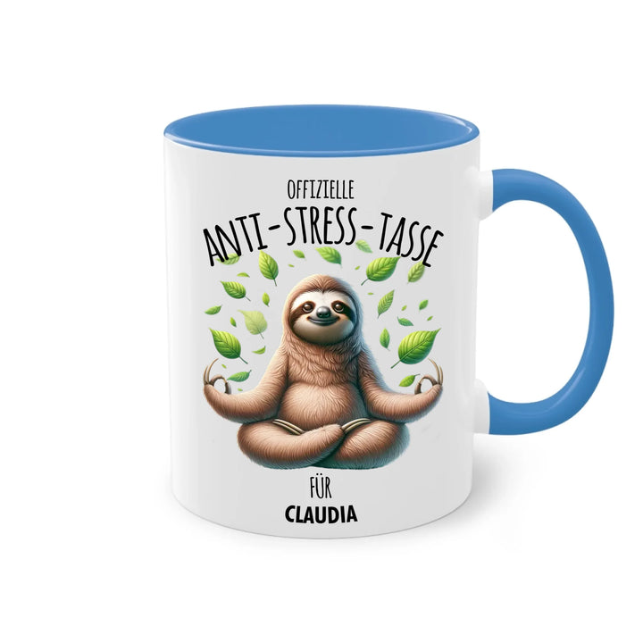 Offizielle Anti-Stress-Tasse - personalisierbar mit Name und chilligen Tieren - Geschenk Edition - Words on Shirts