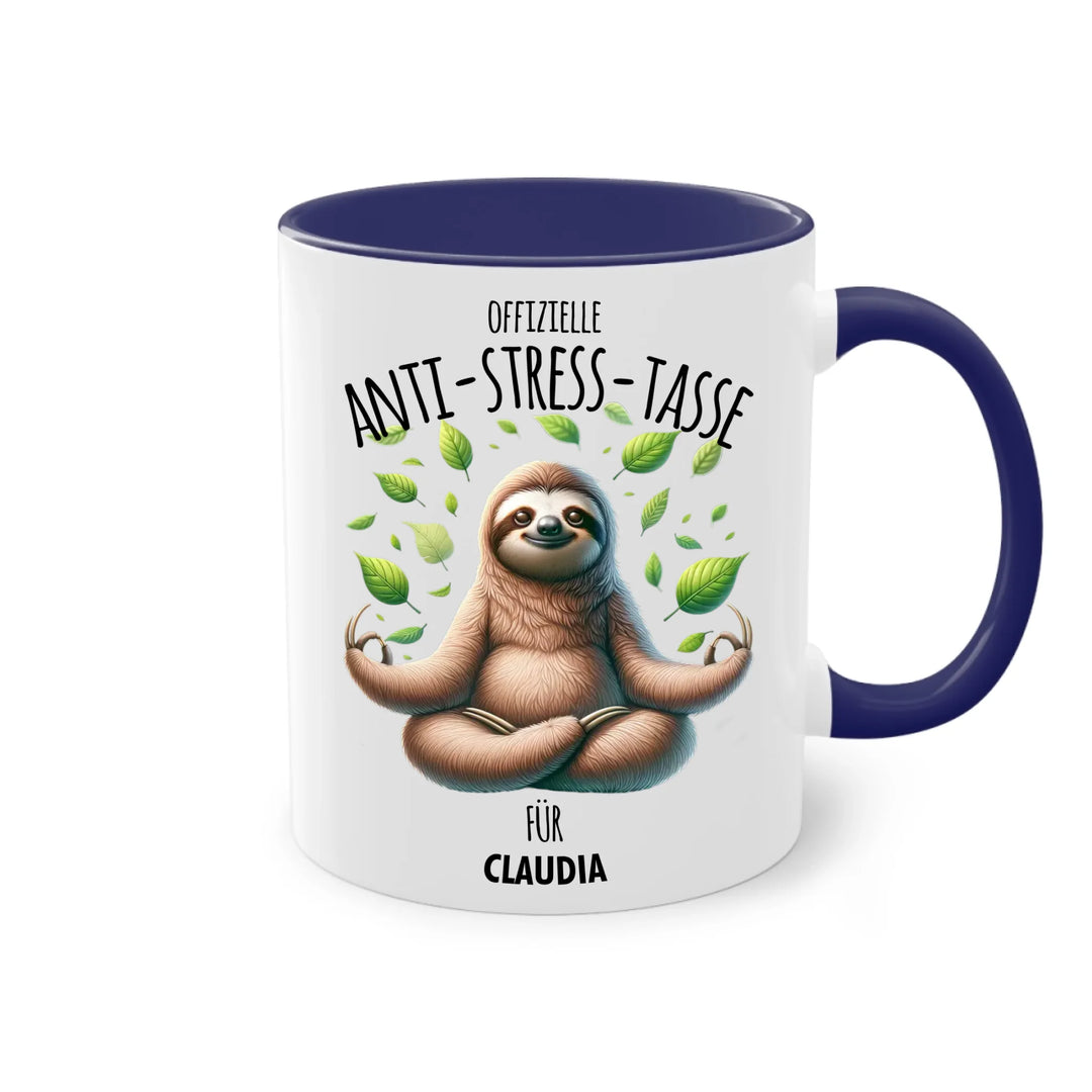 Offizielle Anti-Stress-Tasse - personalisierbar mit Name und chilligen Tieren - Geschenk Edition - Words on Shirts