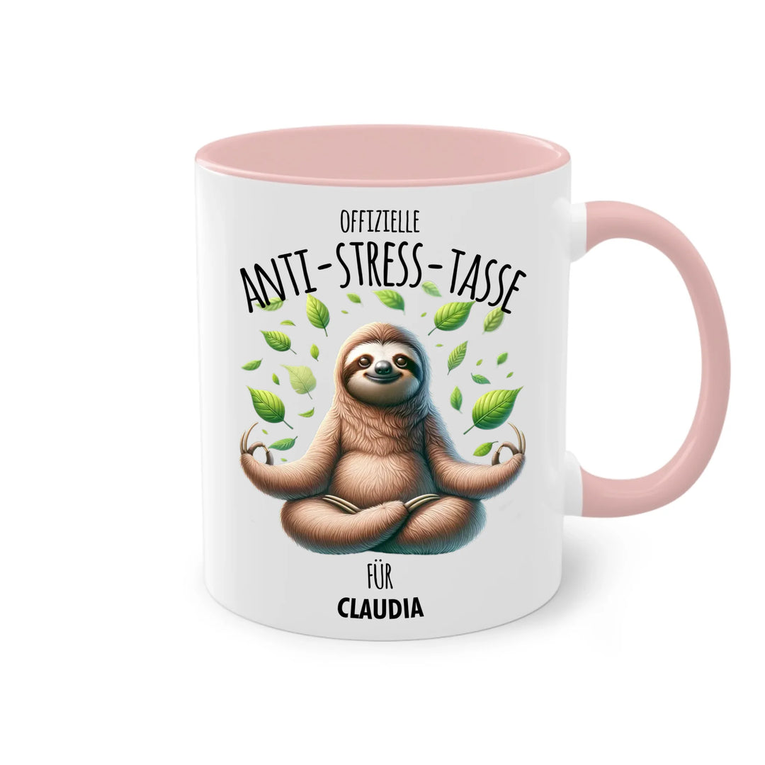 Offizielle Anti-Stress-Tasse - personalisierbar mit Name und chilligen Tieren - Geschenk Edition - Words on Shirts