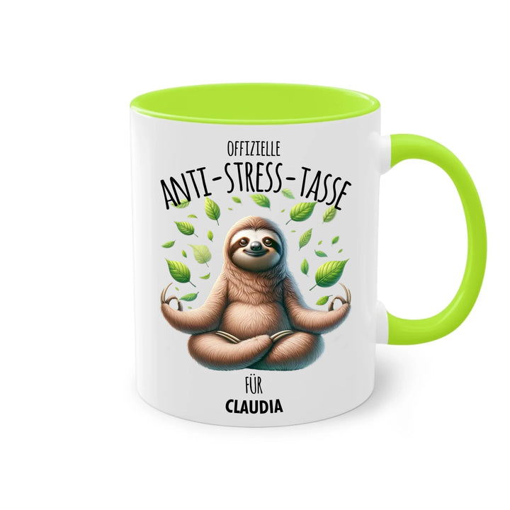 Offizielle Anti-Stress-Tasse - personalisierbar mit Name und chilligen Tieren - Geschenk Edition - Words on Shirts