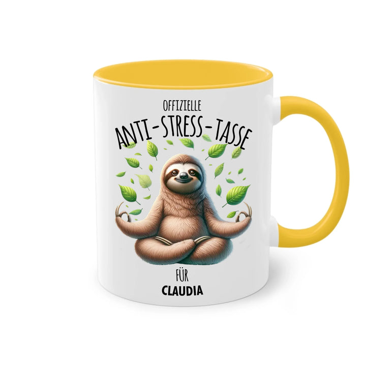 Offizielle Anti-Stress-Tasse - personalisierbar mit Name und chilligen Tieren - Geschenk Edition - Words on Shirts