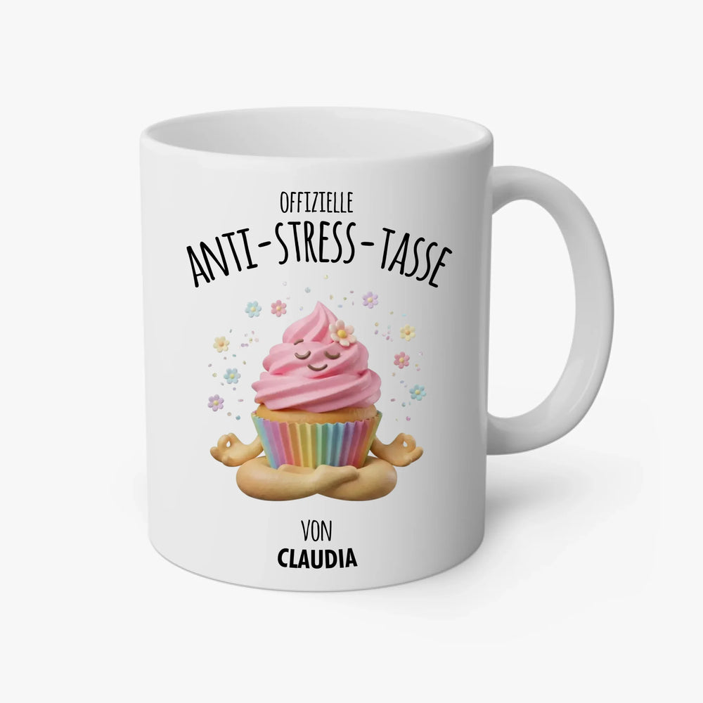 Personalisierte offizielle Anti-Stress Tasse "Soul Food" – Lustiges Geschenk mit Namen (Donut, Pizza, Burger & mehr) - Words on Shirts