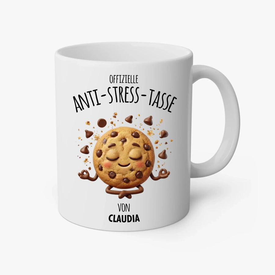 Personalisierte offizielle Anti-Stress Tasse "Soul Food" – Lustiges Geschenk mit Namen (Donut, Pizza, Burger & mehr)