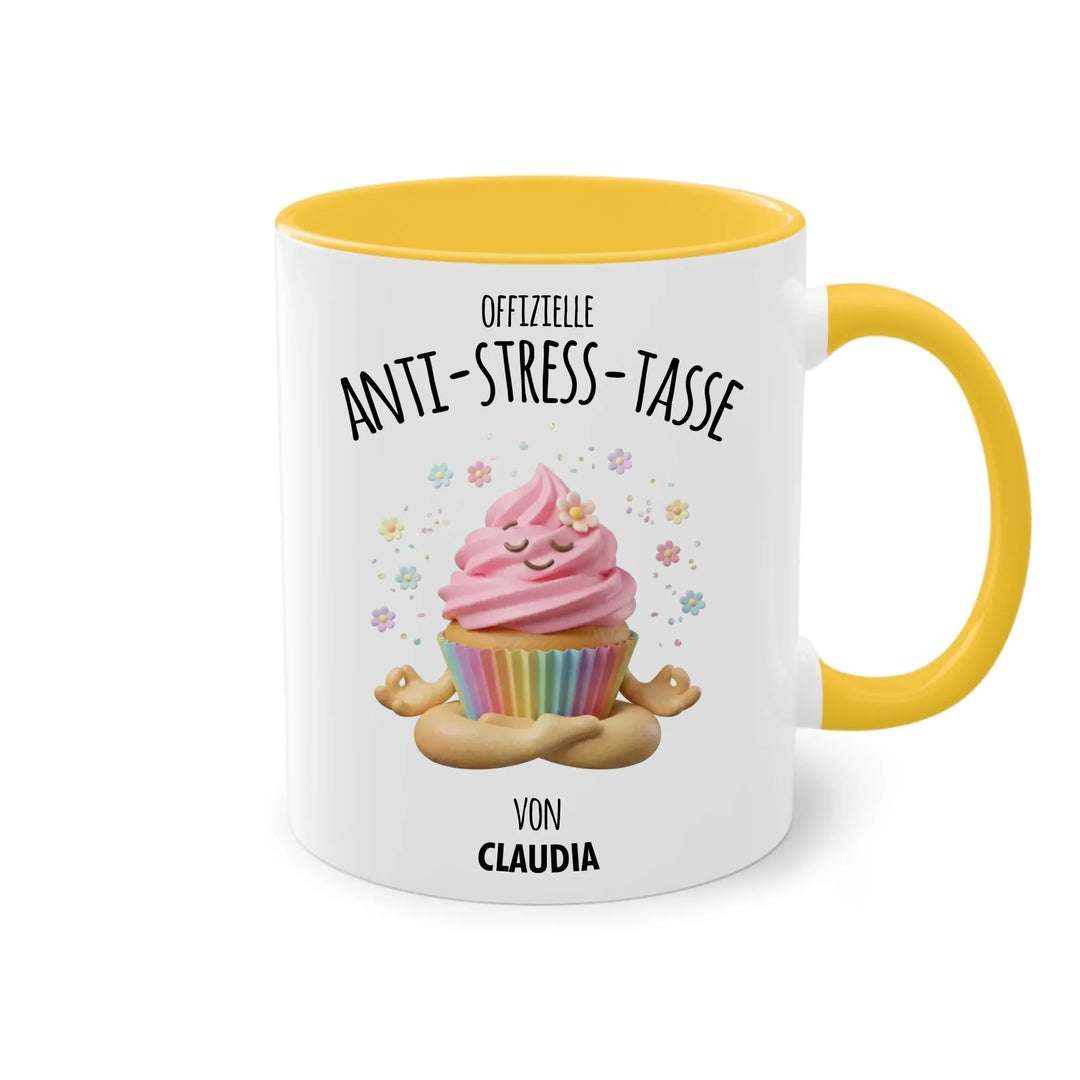 Personalisierte offizielle Anti-Stress Tasse "Soul Food" – Lustiges Geschenk mit Namen (Donut, Pizza, Burger & mehr)
