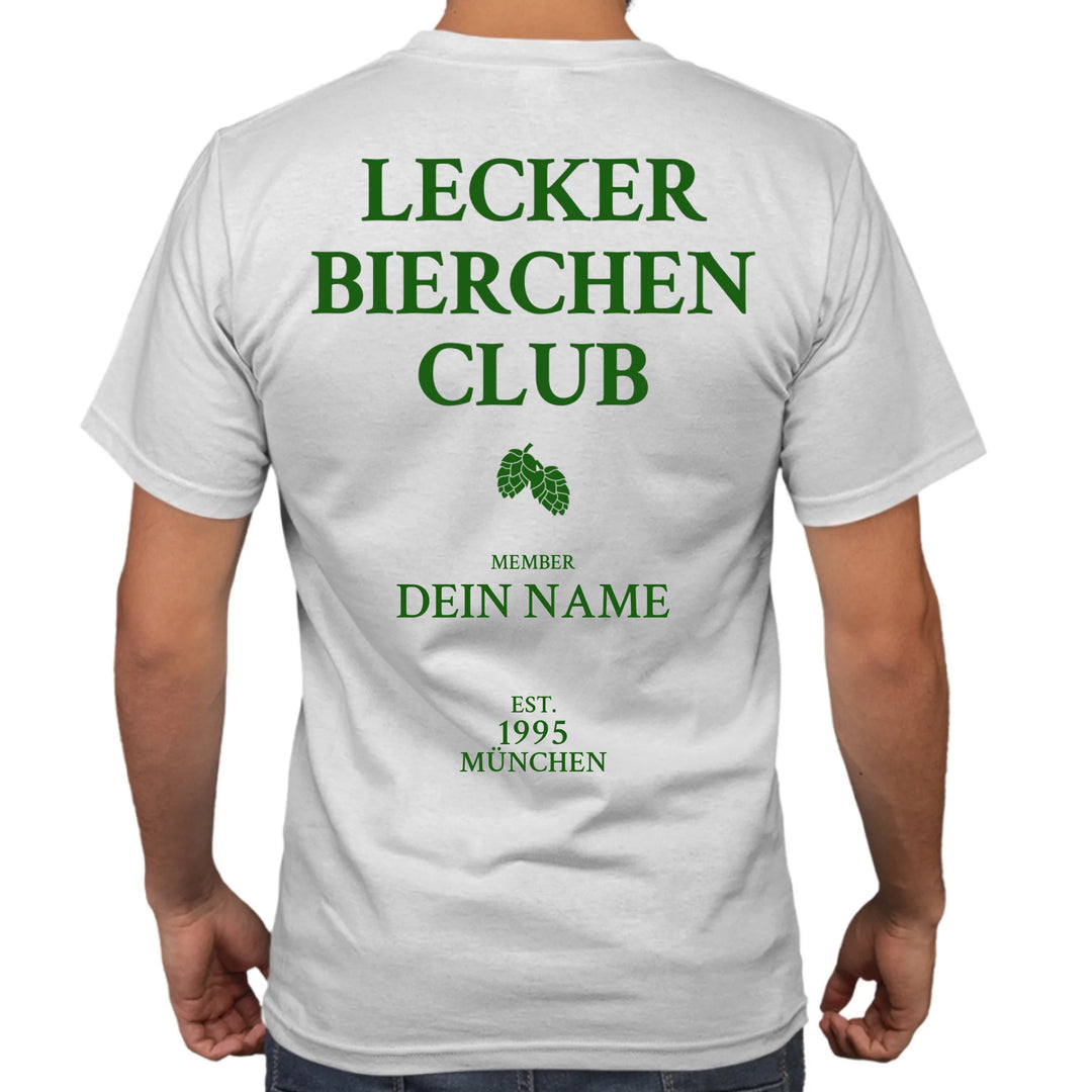 Lecker Bierchen Club - personalisierbar mit Name, Stadt und Jahr - Words on Shirts