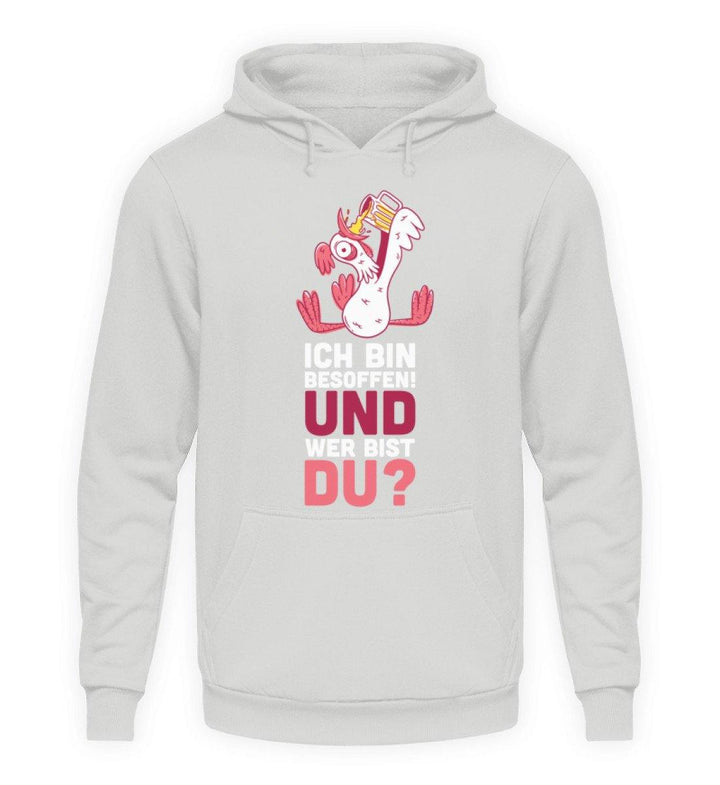 Ich bin Besoffen! Wer bist Du? - WOS  - Unisex Kapuzenpullover Hoodie - Words on Shirts Sag es mit dem Mittelfinger Shirts Hoodies Sweatshirt Taschen Gymsack Spruch Sprüche Statement