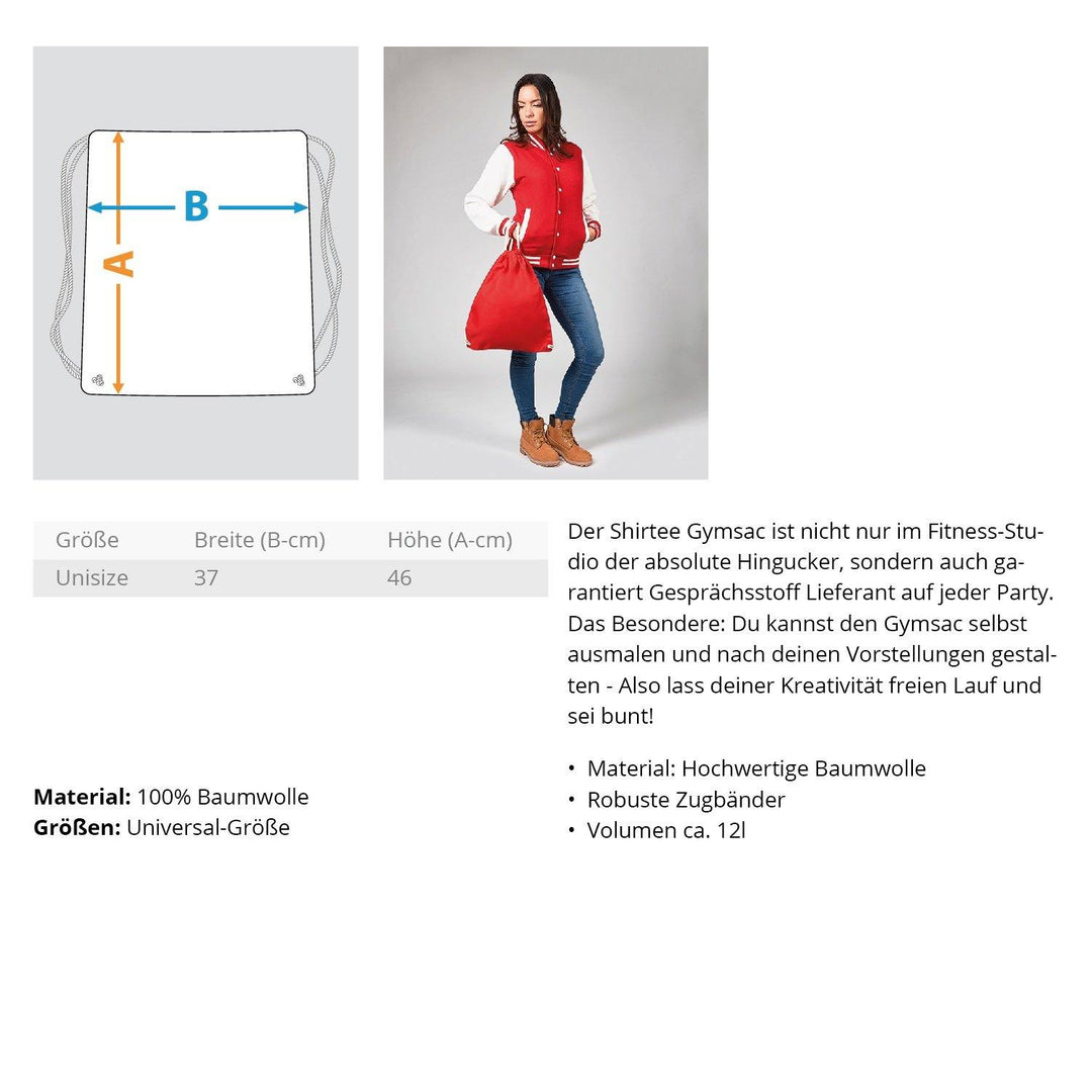 Jeder ist wie er ist. Du bist ein Ar***  - Baumwoll Gymsac - Words on Shirts