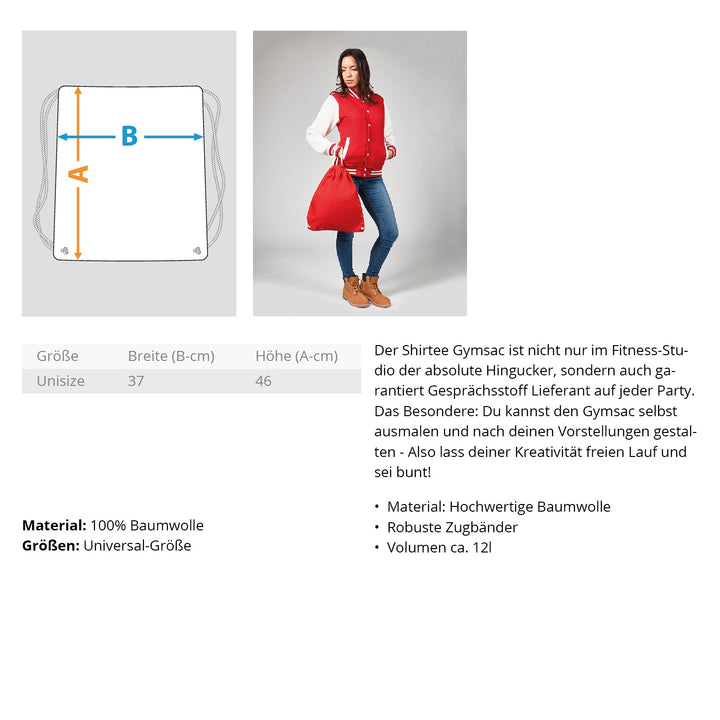 Tschüss, war Kacke!  - Baumwoll Gymsac - Words on Shirts