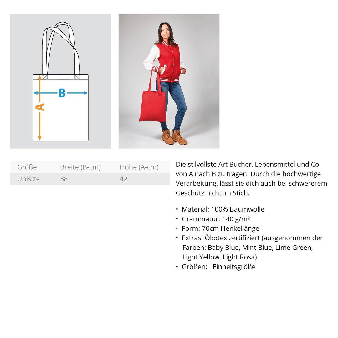 ABCDEF......... Words on Shirts  - Jutebeutel (mit langen Henkeln) - Words on Shirts Sag es mit dem Mittelfinger Shirts Hoodies Sweatshirt Taschen Gymsack Spruch Sprüche Statement
