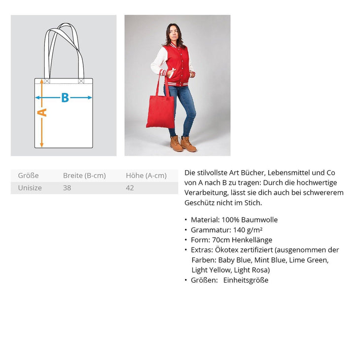 ABCDEF......... Words on Shirts  - Jutebeutel (mit langen Henkeln) - Words on Shirts Sag es mit dem Mittelfinger Shirts Hoodies Sweatshirt Taschen Gymsack Spruch Sprüche Statement
