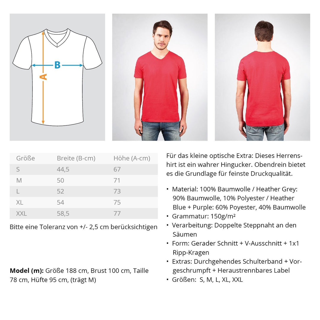 Tschüss, war Kacke!  - Herren V-Neck Shirt - Words on Shirts