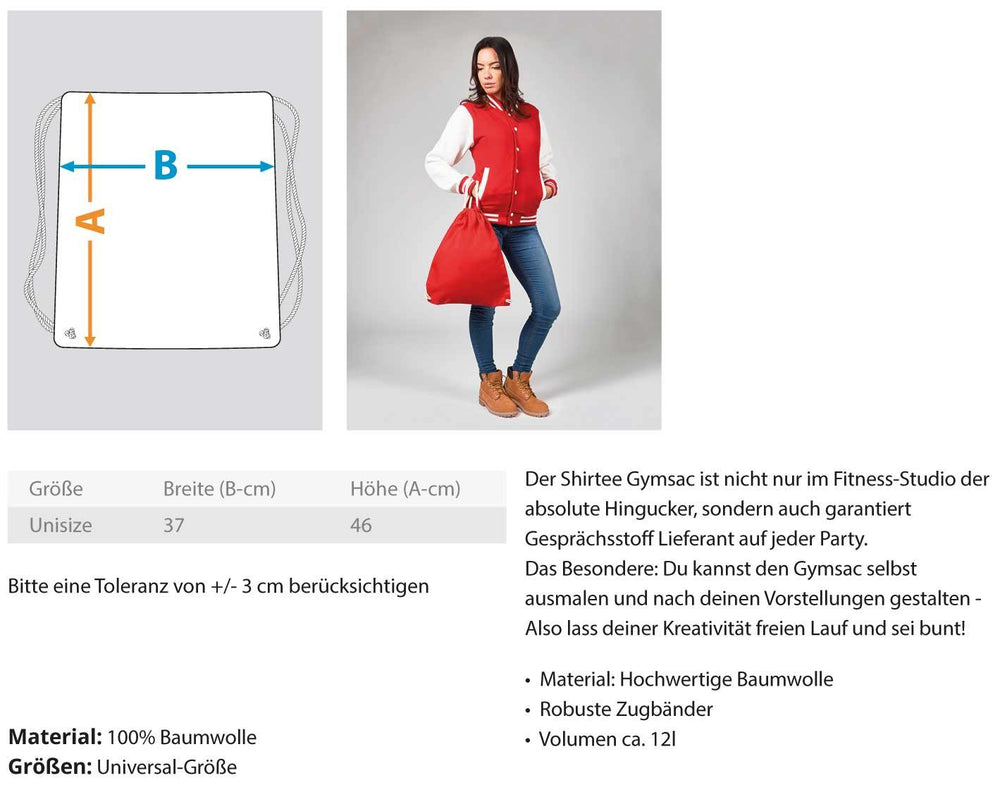 Mädels, Pegel halten! /white  - Baumwoll Gymsac - Words on Shirts Sag es mit dem Mittelfinger Shirts Hoodies Sweatshirt Taschen Gymsack Spruch Sprüche Statement