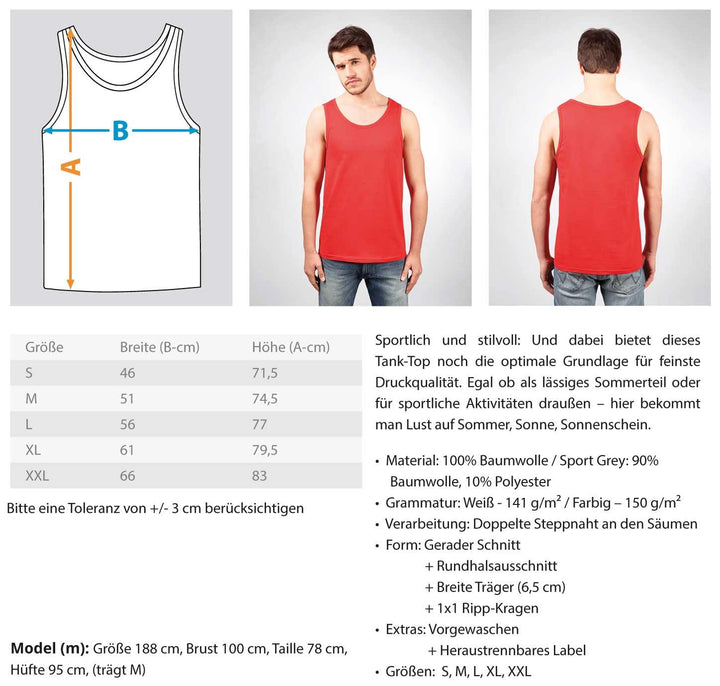 dicht Shirt  - Herren Tanktop - Words on Shirts Sag es mit dem Mittelfinger Shirts Hoodies Sweatshirt Taschen Gymsack Spruch Sprüche Statement