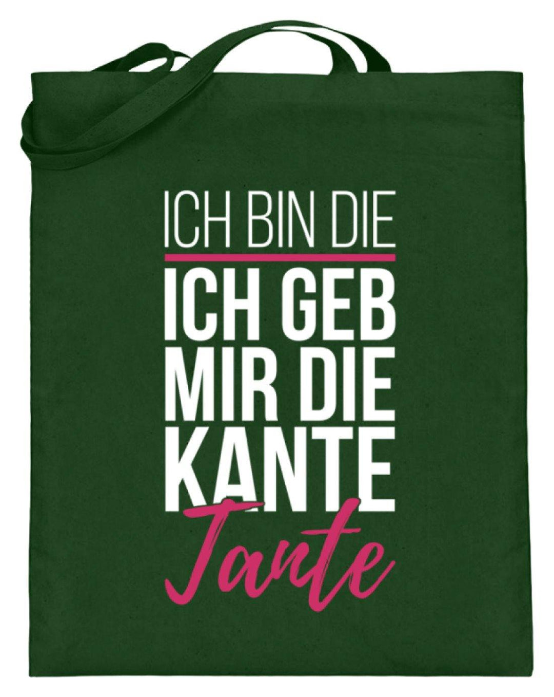 Kante Tante - Words on Shirts  - Jutebeutel (mit langen Henkeln) - Words on Shirts Sag es mit dem Mittelfinger Shirts Hoodies Sweatshirt Taschen Gymsack Spruch Sprüche Statement