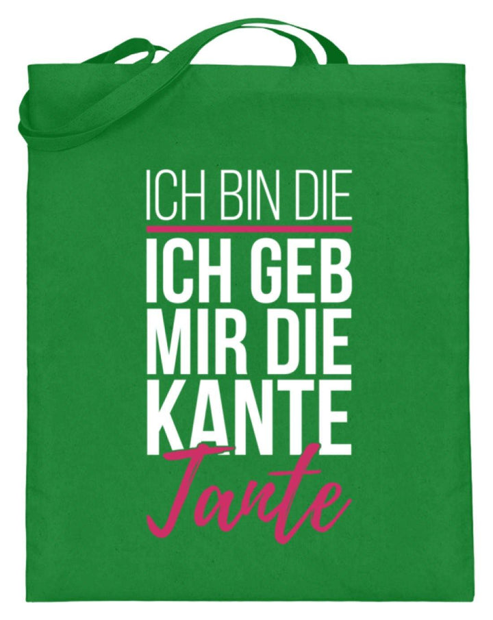 Kante Tante - Words on Shirts  - Jutebeutel (mit langen Henkeln) - Words on Shirts Sag es mit dem Mittelfinger Shirts Hoodies Sweatshirt Taschen Gymsack Spruch Sprüche Statement