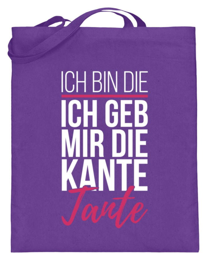 Kante Tante - Words on Shirts  - Jutebeutel (mit langen Henkeln) - Words on Shirts Sag es mit dem Mittelfinger Shirts Hoodies Sweatshirt Taschen Gymsack Spruch Sprüche Statement
