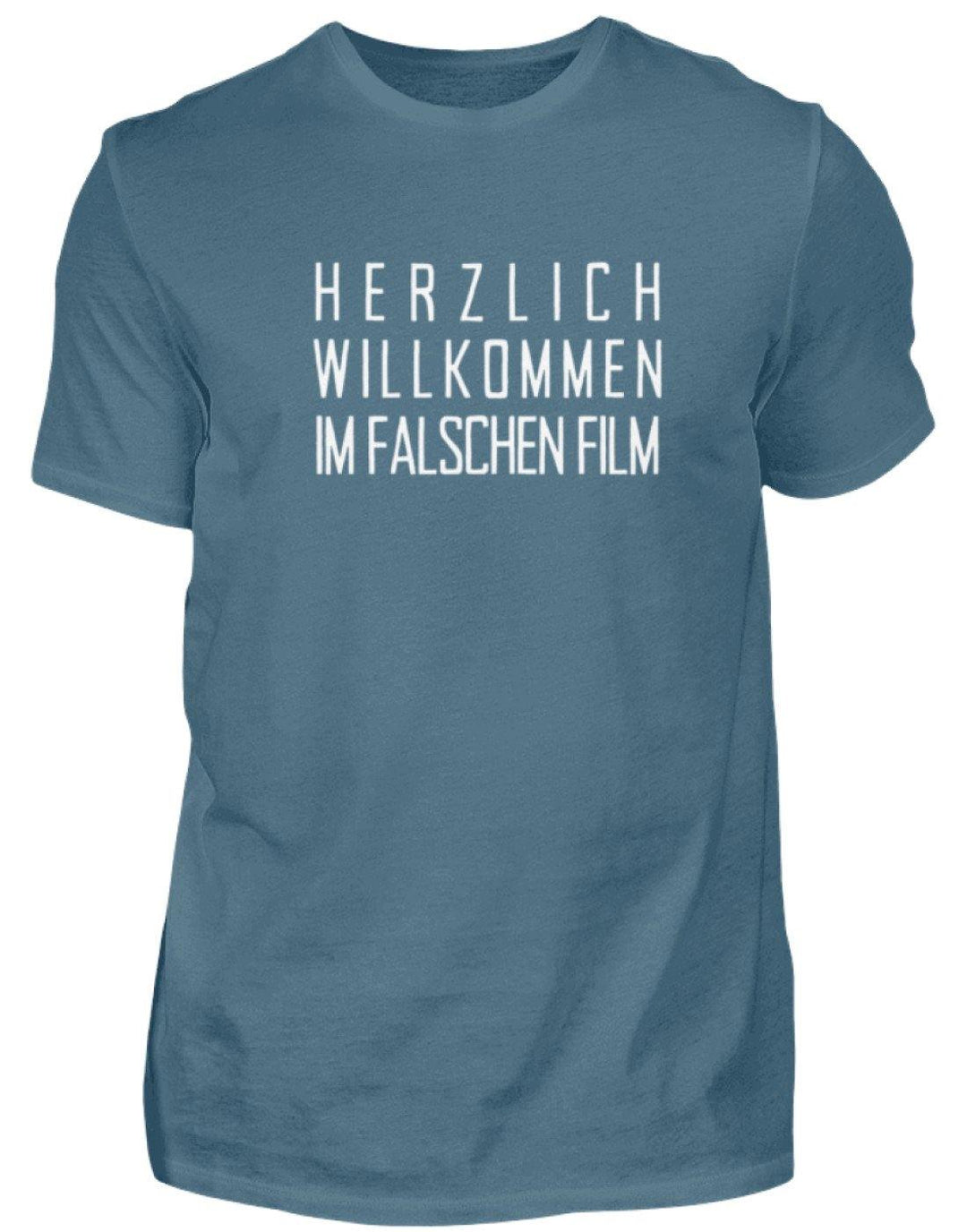 Herzlich willkommen im falschen Film  - Standard Shirt Damen/Herren - Words on Shirts Sag es mit dem Mittelfinger Shirts Hoodies Sweatshirt Taschen Gymsack Spruch Sprüche Statement