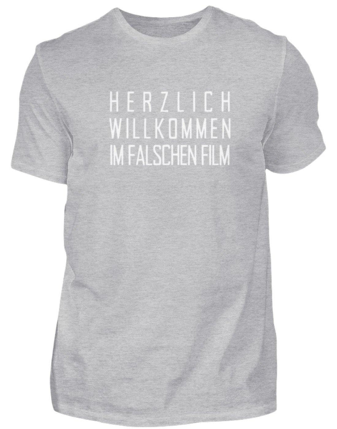 Herzlich willkommen im falschen Film  - Standard Shirt Damen/Herren - Words on Shirts Sag es mit dem Mittelfinger Shirts Hoodies Sweatshirt Taschen Gymsack Spruch Sprüche Statement