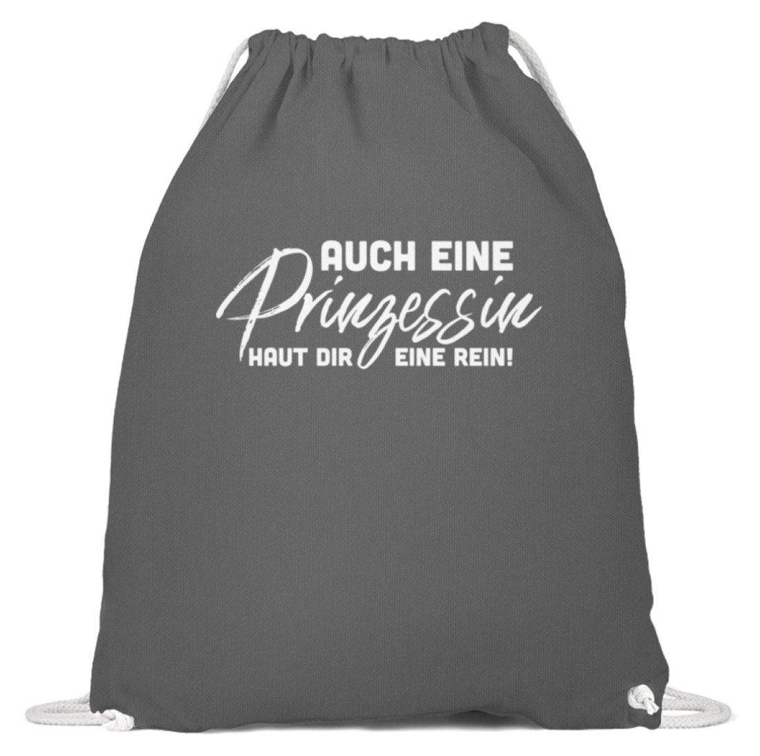 Auch eine Prinzessin haut dir eine rein. - Words on Shirt  - Baumwoll Gymsac - Words on Shirts Sag es mit dem Mittelfinger Shirts Hoodies Sweatshirt Taschen Gymsack Spruch Sprüche Statement