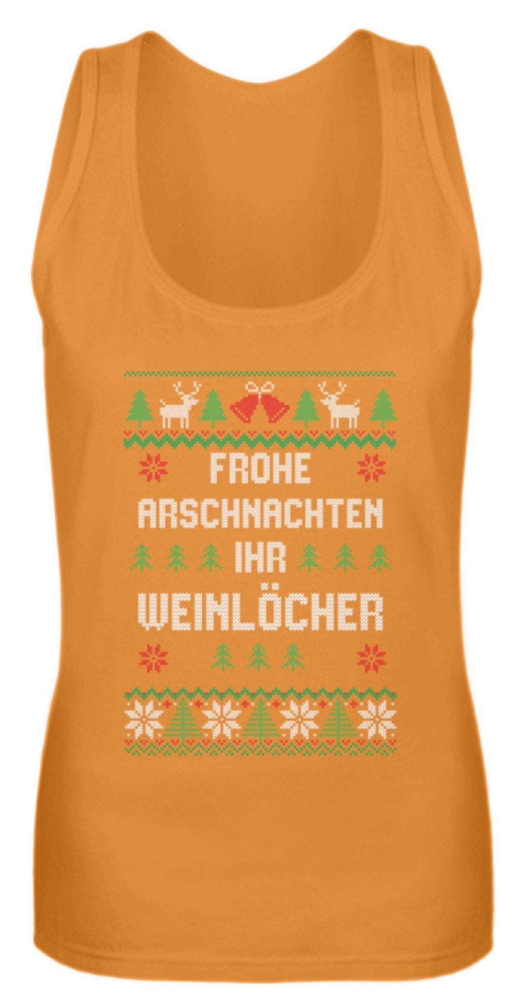 Frohe Arschnachten - Words on Shirts  - Frauen Tanktop - Words on Shirts Sag es mit dem Mittelfinger Shirts Hoodies Sweatshirt Taschen Gymsack Spruch Sprüche Statement