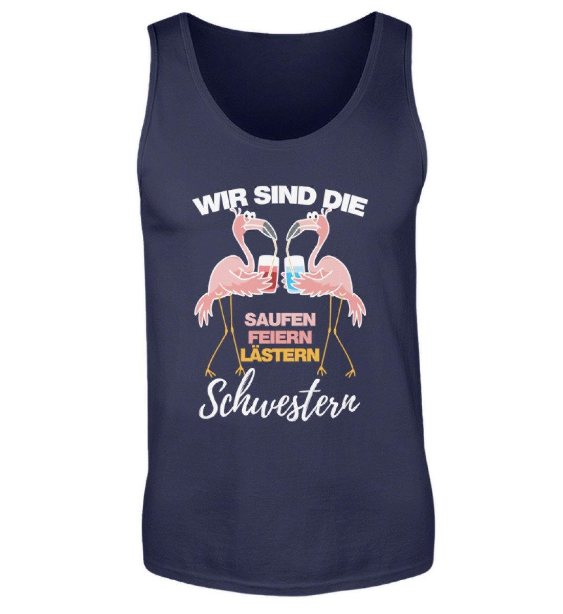 Saufen, feiern, lästern Schwestern  - Herren Tanktop
