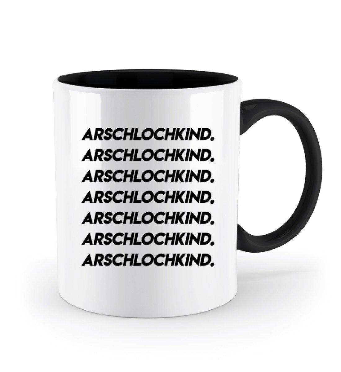 Arschlochkind. - Words on Shirts - Tasse  - Zweifarbige Tasse