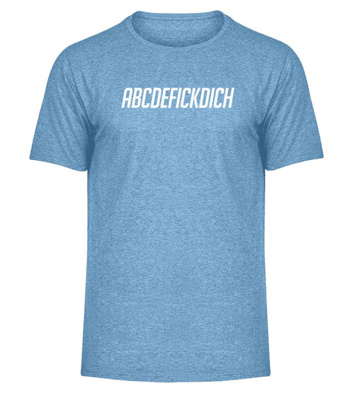 ABCDEFICKDICH -  Words on Shirts - PR  - Herren Melange Shirt - Words on Shirts Sag es mit dem Mittelfinger Shirts Hoodies Sweatshirt Taschen Gymsack Spruch Sprüche Statement