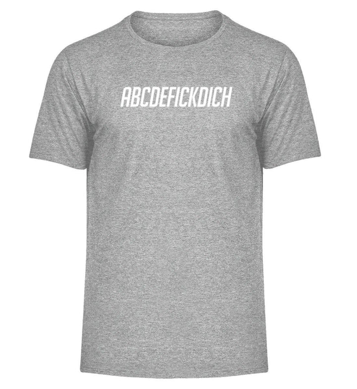 ABCDEFICKDICH -  Words on Shirts - PR  - Herren Melange Shirt - Words on Shirts Sag es mit dem Mittelfinger Shirts Hoodies Sweatshirt Taschen Gymsack Spruch Sprüche Statement