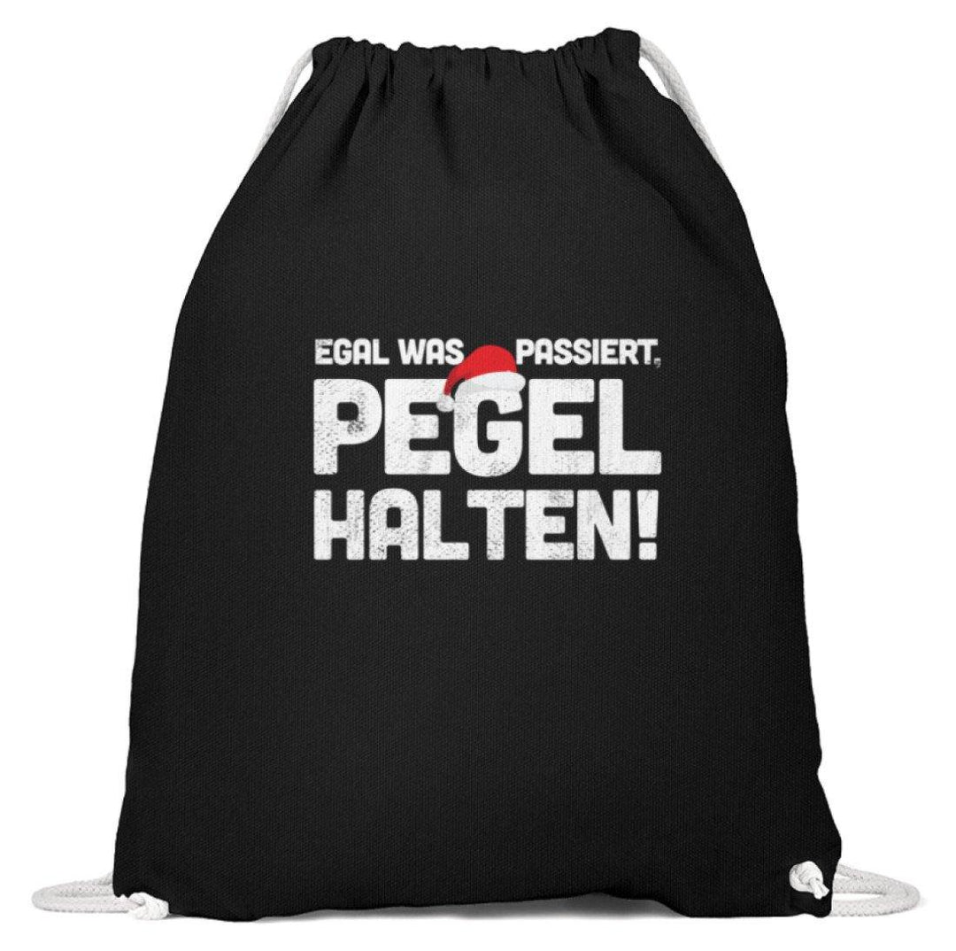 Pegel halten Weihnachten Words on Shirts  - Baumwoll Gymsac - Words on Shirts Sag es mit dem Mittelfinger Shirts Hoodies Sweatshirt Taschen Gymsack Spruch Sprüche Statement