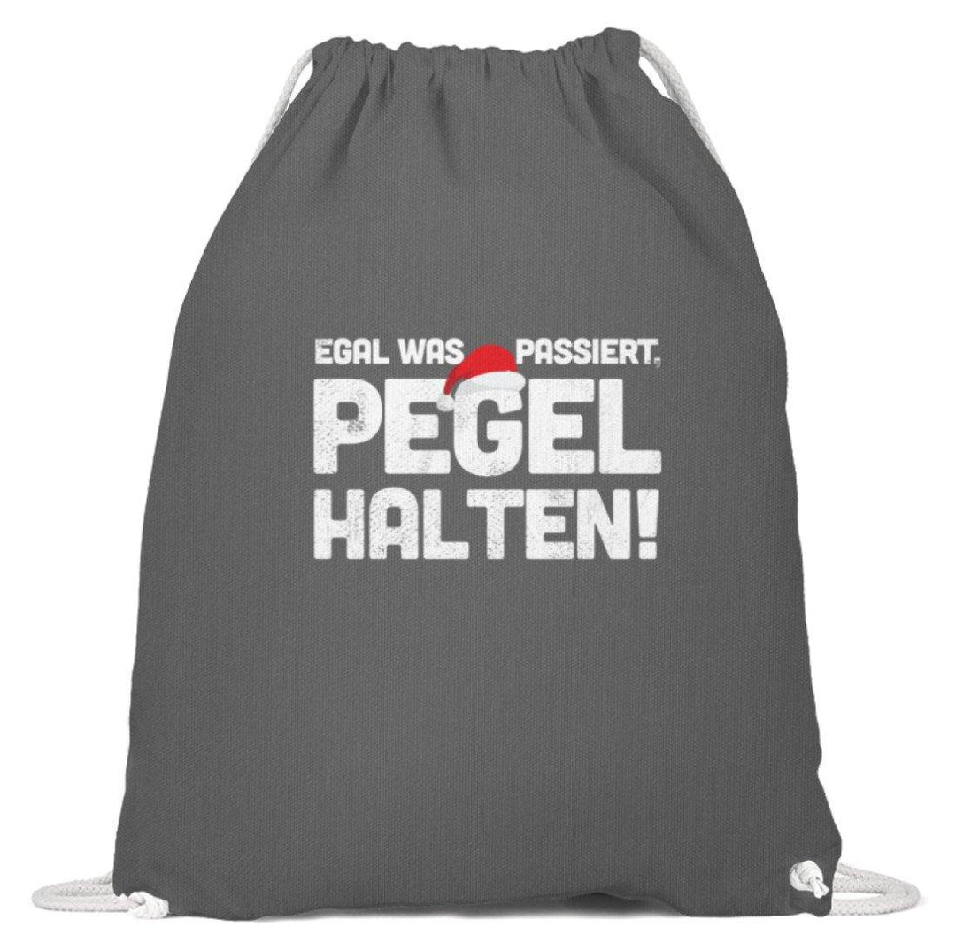 Pegel halten Weihnachten Words on Shirts  - Baumwoll Gymsac - Words on Shirts Sag es mit dem Mittelfinger Shirts Hoodies Sweatshirt Taschen Gymsack Spruch Sprüche Statement