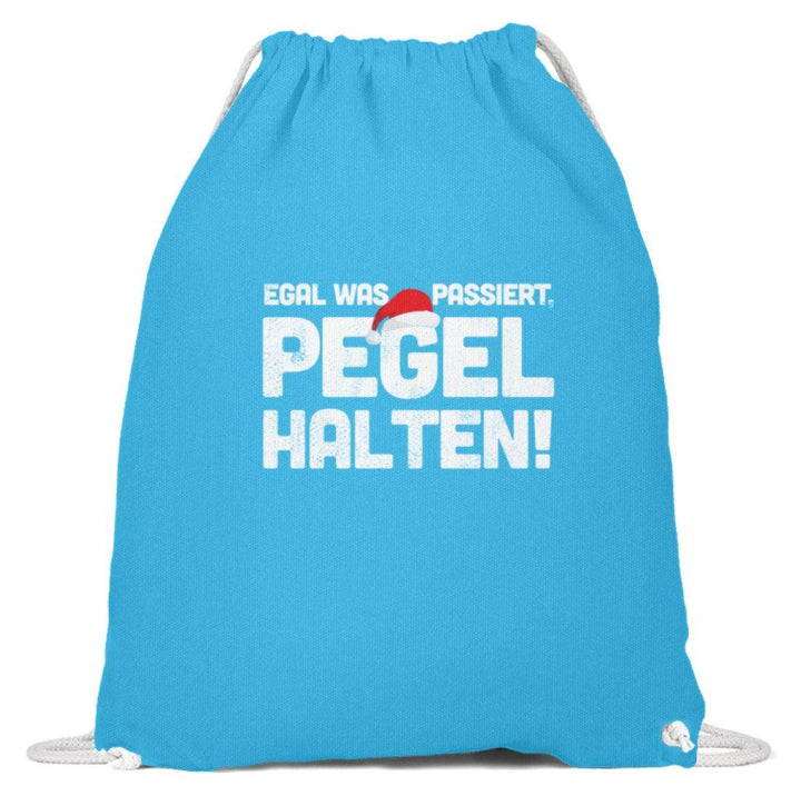 Pegel halten Weihnachten Words on Shirts  - Baumwoll Gymsac - Words on Shirts Sag es mit dem Mittelfinger Shirts Hoodies Sweatshirt Taschen Gymsack Spruch Sprüche Statement