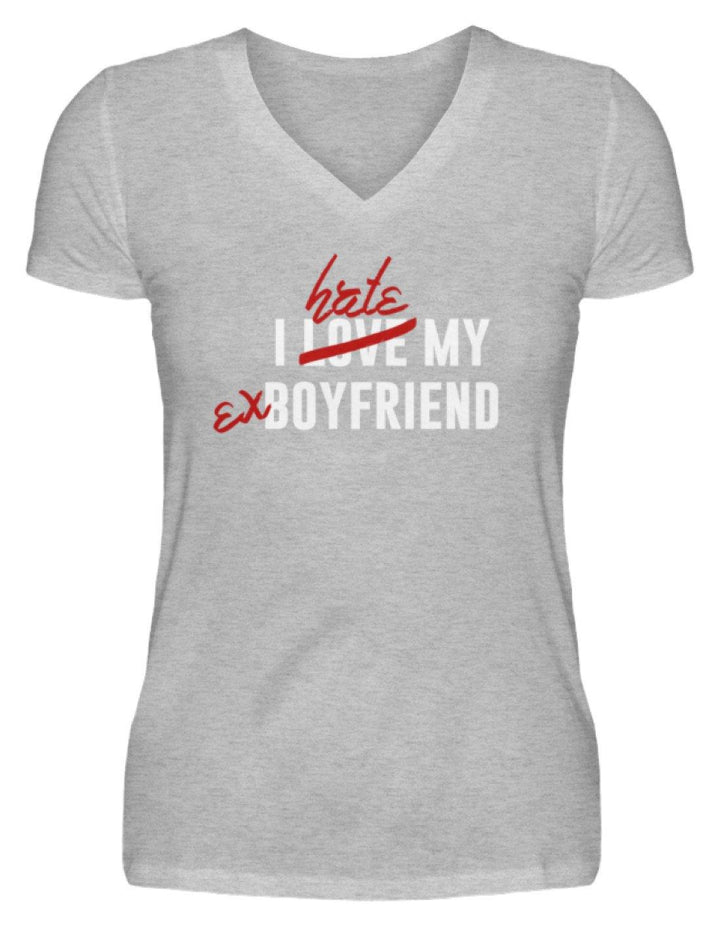 I Love My Boyfriend  - V-Neck Damenshirt - Words on Shirts