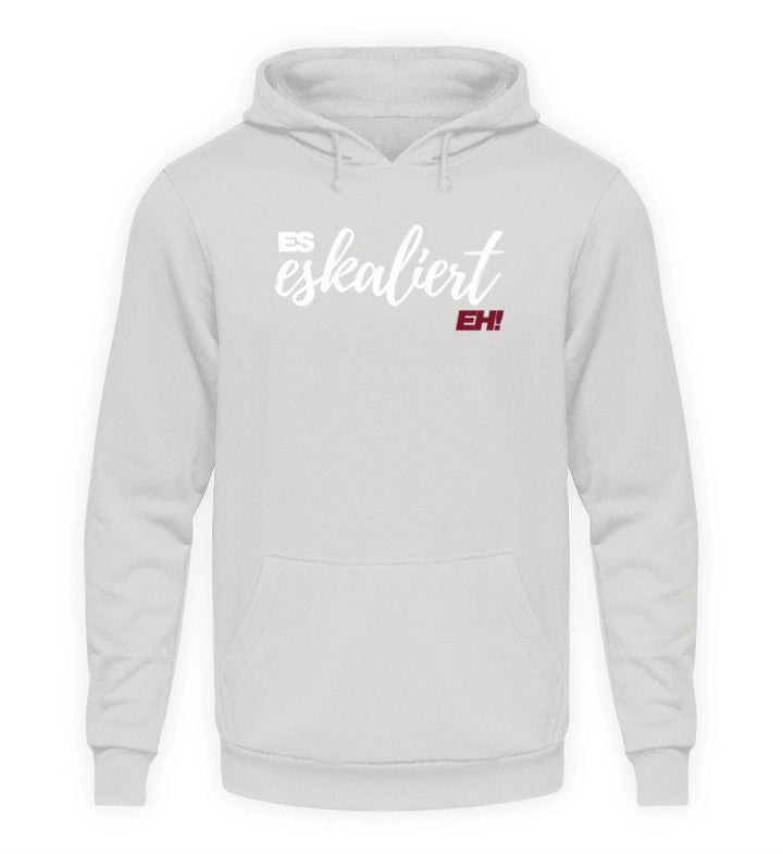 Es Eskaliert Eh - Words on Shirts (1)  - Unisex Kapuzenpullover Hoodie - Words on Shirts Sag es mit dem Mittelfinger Shirts Hoodies Sweatshirt Taschen Gymsack Spruch Sprüche Statement