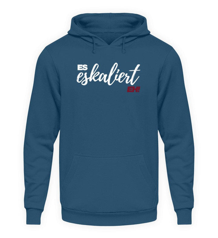 Es Eskaliert Eh - Words on Shirts (1)  - Unisex Kapuzenpullover Hoodie - Words on Shirts Sag es mit dem Mittelfinger Shirts Hoodies Sweatshirt Taschen Gymsack Spruch Sprüche Statement