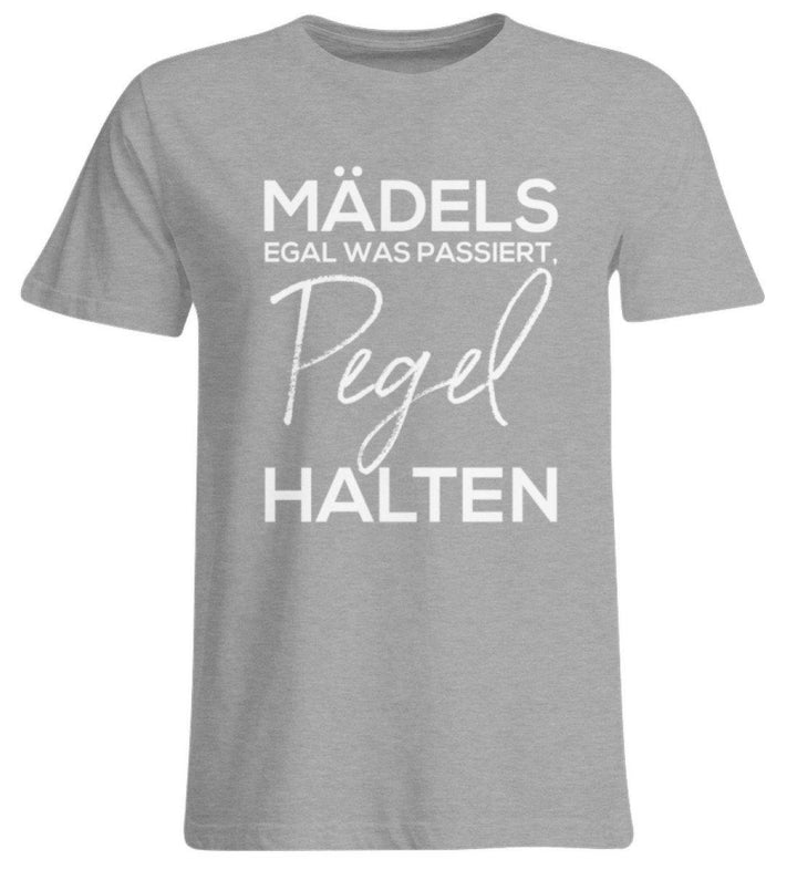 Mädels, Pegel halten.  - Übergrößenshirt - Words on Shirts Sag es mit dem Mittelfinger Shirts Hoodies Sweatshirt Taschen Gymsack Spruch Sprüche Statement